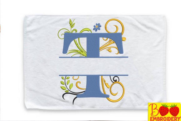 Floral Letter T: A Versatile Embroidery Design