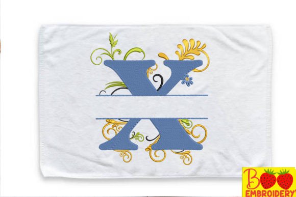 Floral Letter X: A Beautiful Embroidery Design