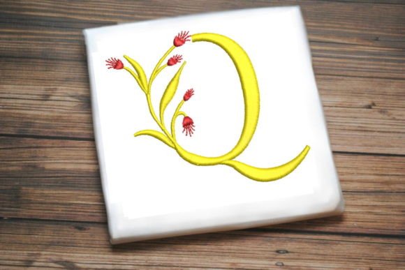 Floral Monogram Letter Q for Holiday Use
