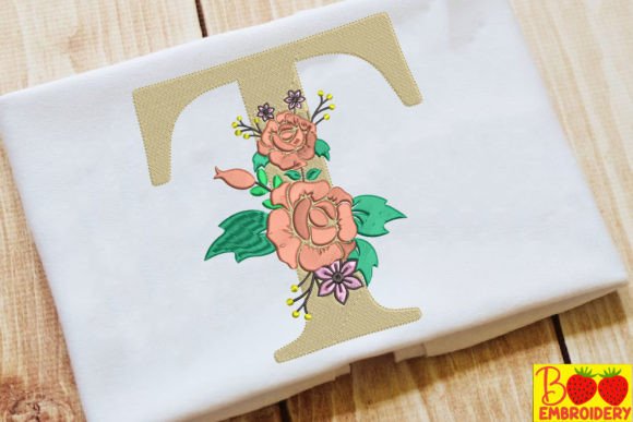 Letter T and Flower Embroidery Review
