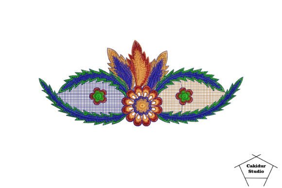 Palm Flower Embroidery Design